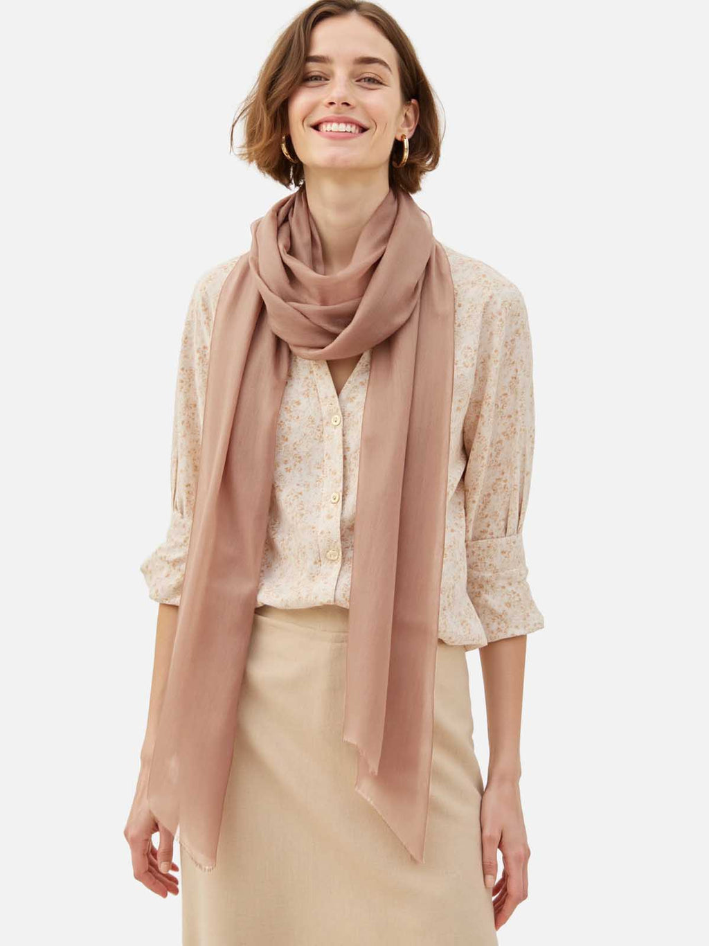 Featherlight Mocha Cashmere Scarf